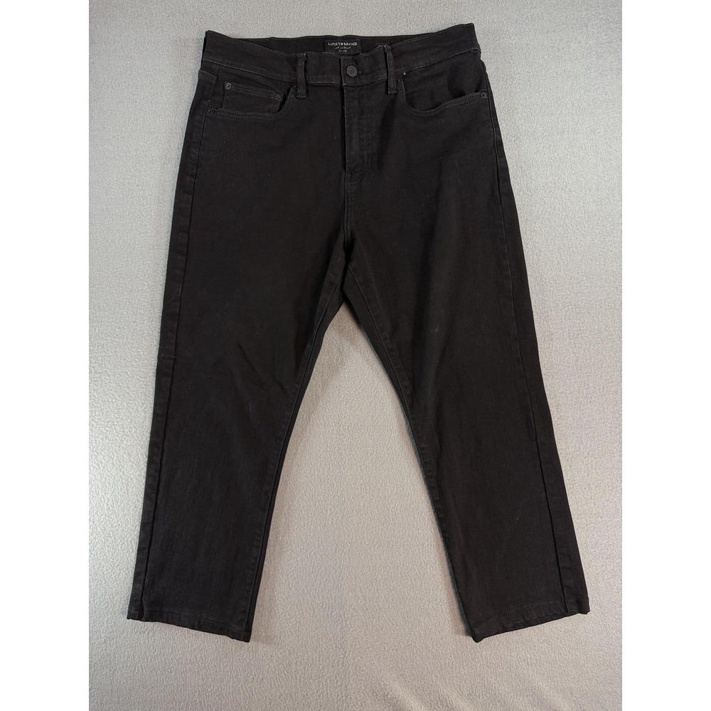 Lucky Brand Jeans Mens 34x30 Black 410 Athletic Straight Dark Wash Zip Fly
